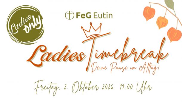 Ladies only - Ladies Timebreak - Deine Pause im Alltag! - Freitag, 2. Oktober 2026 um 19 Uhr